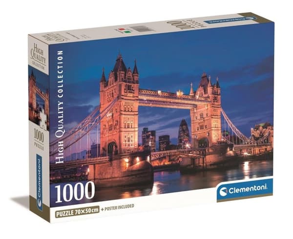 1000-brikkers puslespil. Kompakt. Tower Bridge om natten
