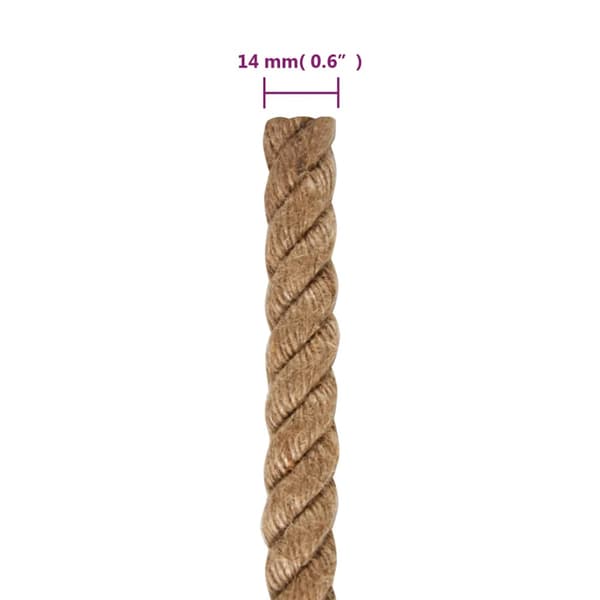 vidaXL Rep 100 % jute 14 mm 250 m