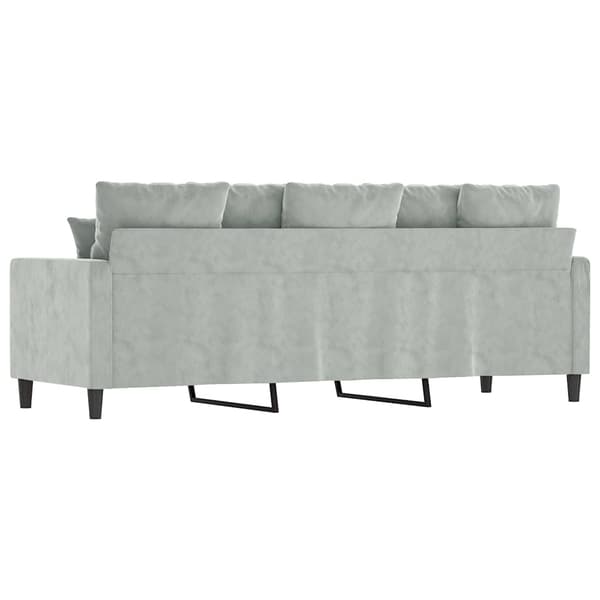 vidaXL 3-sitssoffa ljusgrå 180 cm klädd i sammet