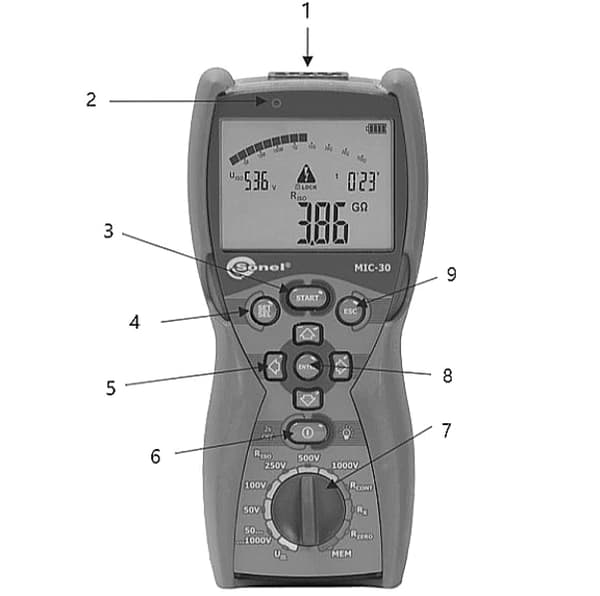 SONEL MIC-30 Isolationsresistansmätare LCD-display, 4xAA-batterier