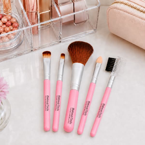 Sæt med 5 kosmetiske makeupbørster