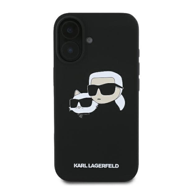 Karl Lagerfeld Silikone Dobbelthoved Print MagSafe til iPhone 16 sort