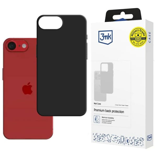 3MK mattakuori iPhone 16E:lle, musta