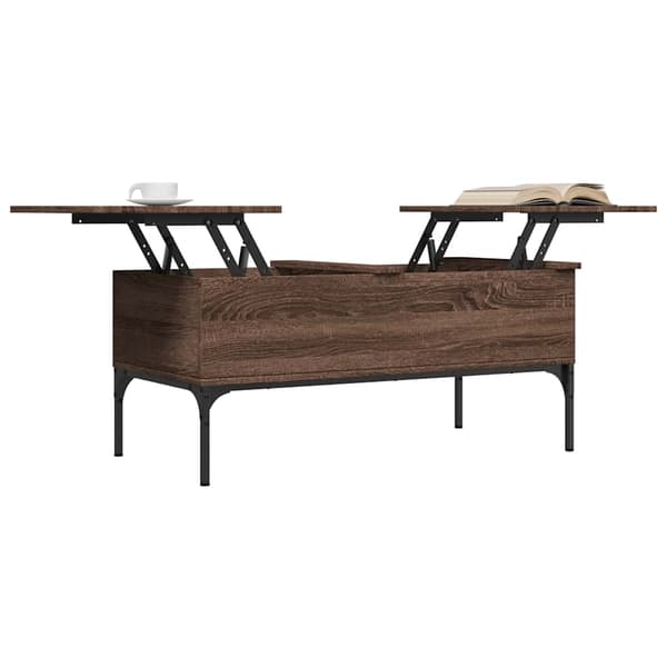 vidaXL sofabord brunt egetræ 100x50x45 cm