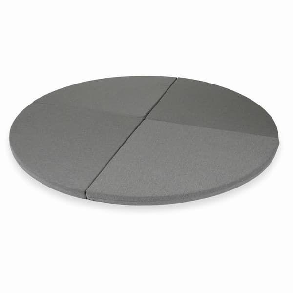 Legemåtte 160 cm til børn, rund, foldbar, grå