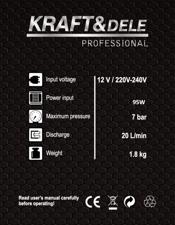 Bilkompressor 12/230V 20l/min KD1489