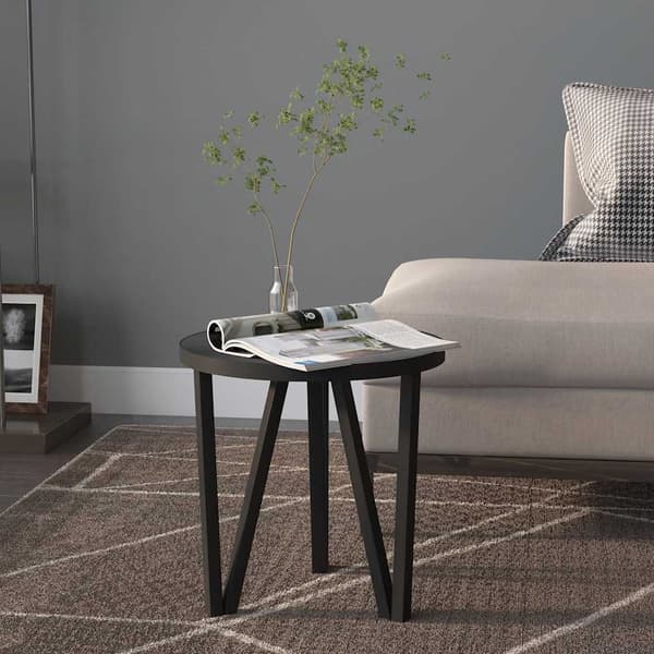 vidaXL tebord sort Ø35 cm MDF