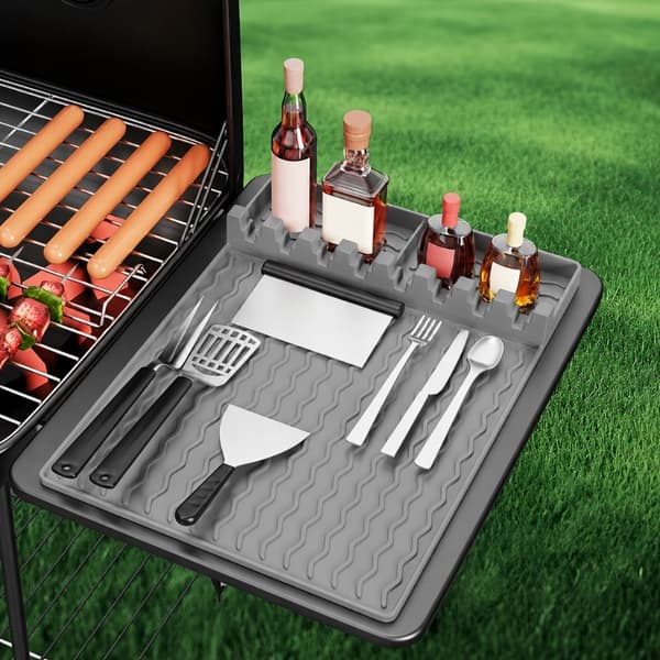 Silikone grillmåtte til grill og grilltilbehør, grå