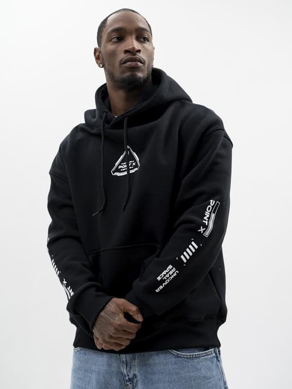 Techwear Oversize Hættetrøje Herre Black Point X Impulse M
