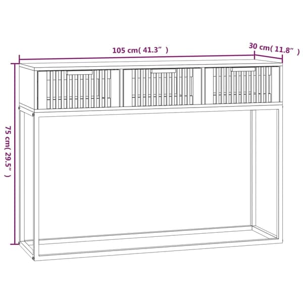 vidaXL konsolbord, sort, 105x30x75 cm