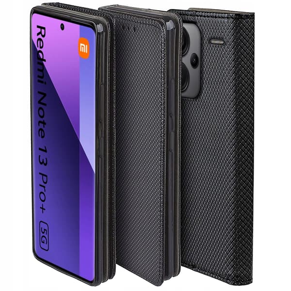 Fodral för Xiaomi Redmi Note 13 Pro Plus 5G SMART MAGNET BOOKFODRAL + GLAS