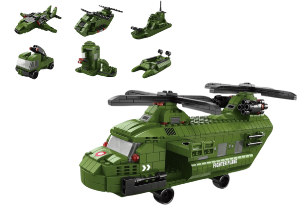 Militärhelikopterset Militärgrönt 1000 bitar