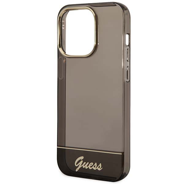Guess Gennemsigtigt Etui til iPhone 14 Pro, Sort