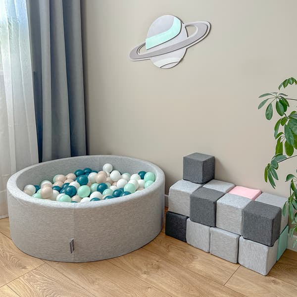 KiddyMoon 3D-reliefvægdekoration til børneværelse, MDF-materiale, Saturn-mønster