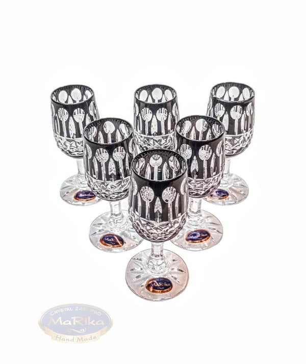 Sorte krystal vodkaglas 25 ml franske
