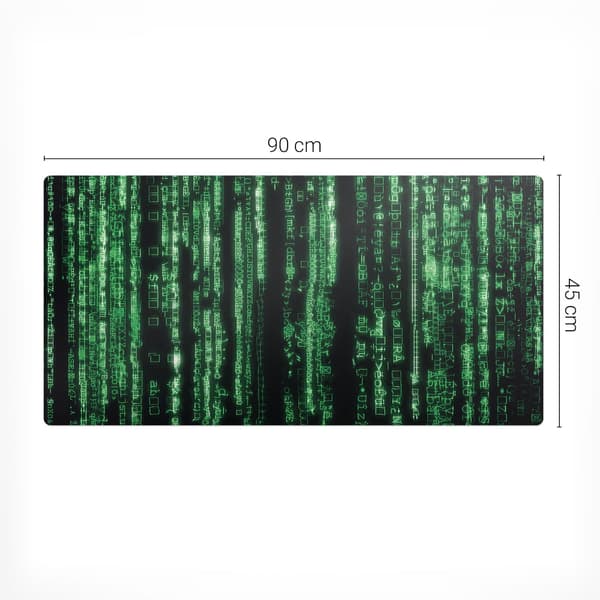 Vinyl skrivebordsmåtte med stilfuld trykt digital kode, der falder, 90x45 cm