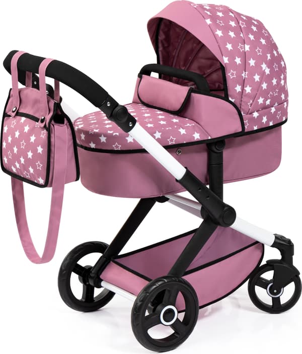 Bayer Design Xeo 2 i 1 dockvagn rosa 17076AB