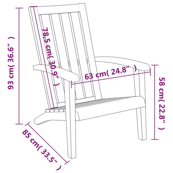 vidaXL Adirondack havestol, sort, polypropylen