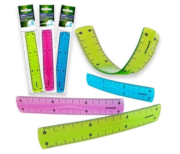 Fleksibel lineal 15 cm MIX