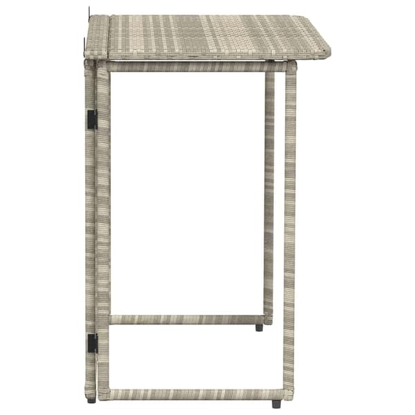 vidaXL Hopfällbart trädgårdsbord ljusgrått 90x51x75 cm polyrotting