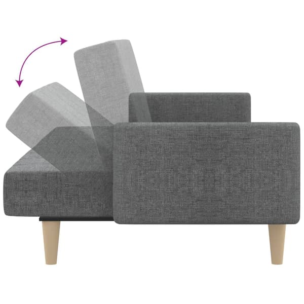 vidaXL 2-sits bäddsoffa, ljusgrå, klädd i tyg