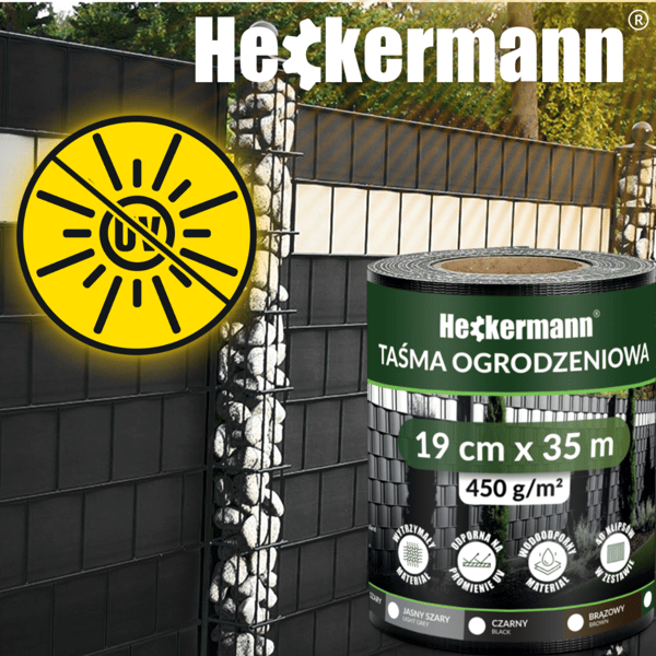 Heckermann aitateippi 19cm x 35m - musta