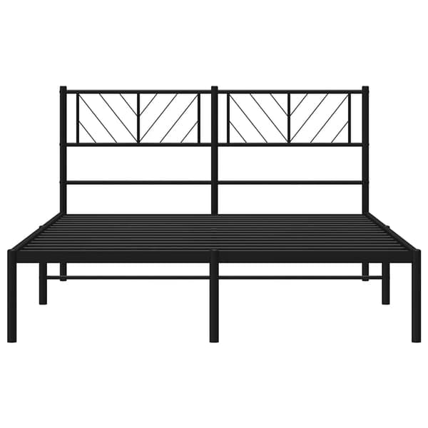 vidaXL metalsengestel med hovedgærde sort 150x200 cm