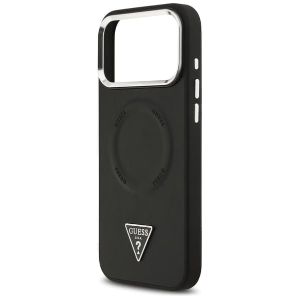 Guess Triangle Logo MagSafe -kotelo iPhone 17 Pro Maxille, musta
