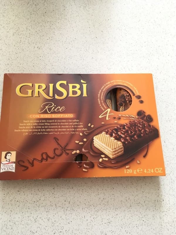 Grisbi-vafler med puffede ris og chokoladeovertræk Matilde Vicenzi 120g