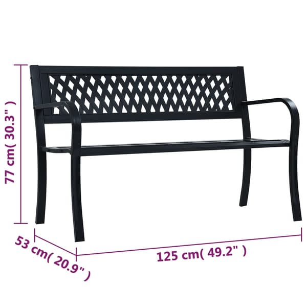 vidaXL havebænk 125 cm sort stål