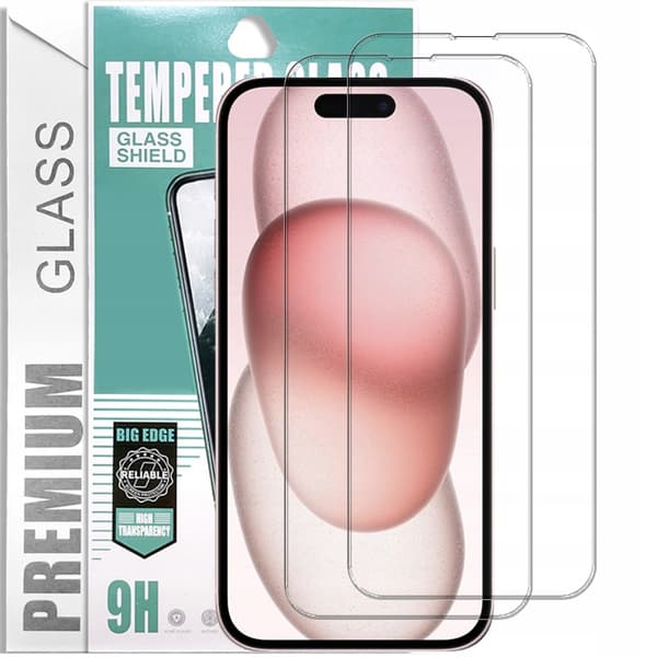 2x PremiumGlass 9H härdat glas för iPhone 15