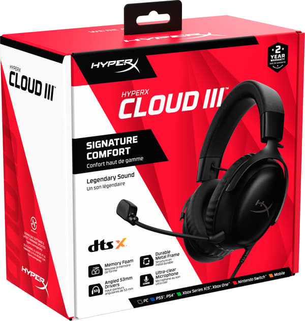 HyperX Cloud III Sorte Hovedtelefoner (727A8AA)