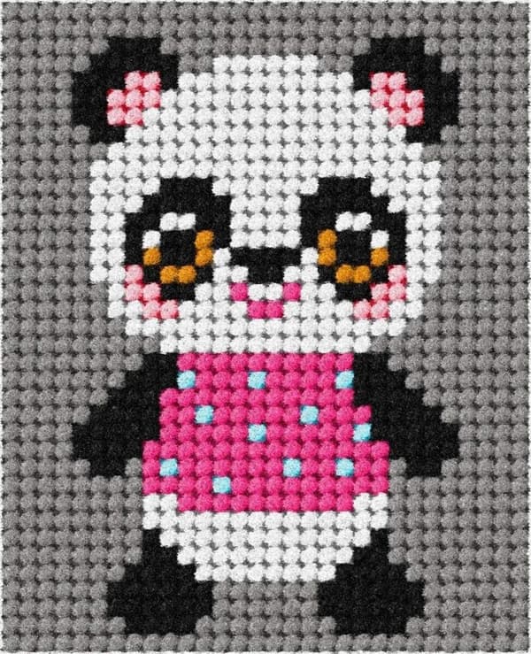 Broderi. Mit første broderi - Panda