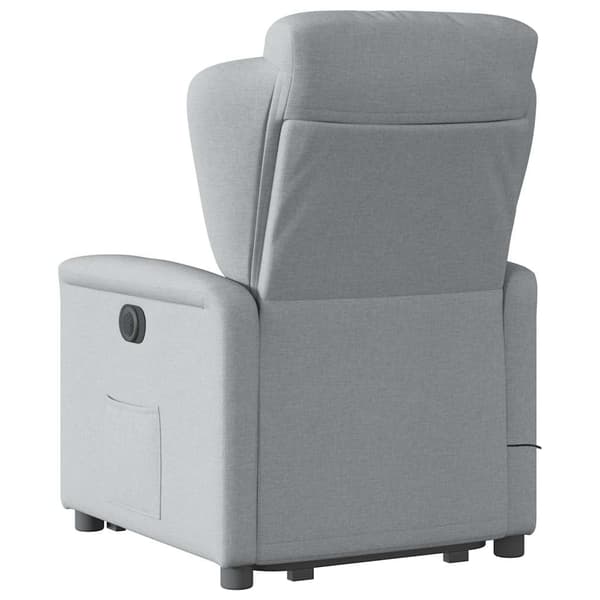vidaXL Lyftbar massagefåtölj ljusgrå tyg