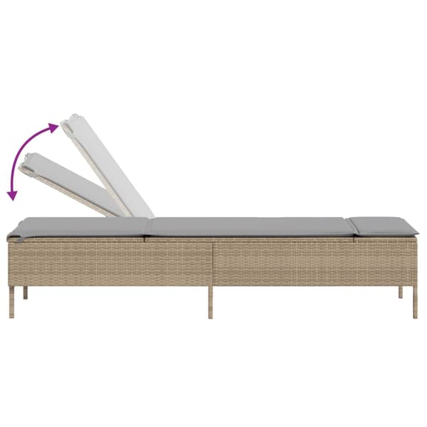 vidaXL Solstolar med kuddar, set om 2, beige, polyrotting