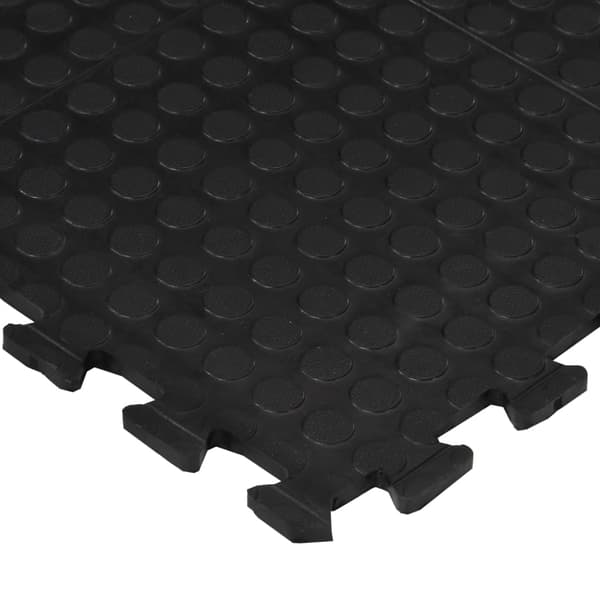 vidaXL gummimåtte, sort, 12 mm, 90x120 cm