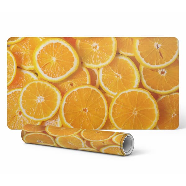 Antiskridtskrivebordsmatte med citruskivemønster 100x50 cm