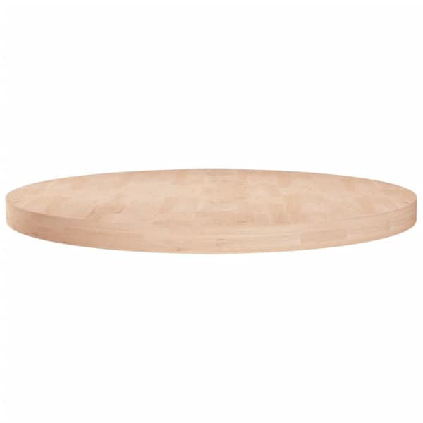 vidaXL rund bordplade Ø80x4 cm rå egetræ