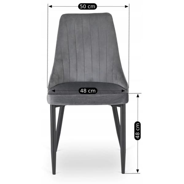 BARI Polstret Spisestol Grå Velour Moderne