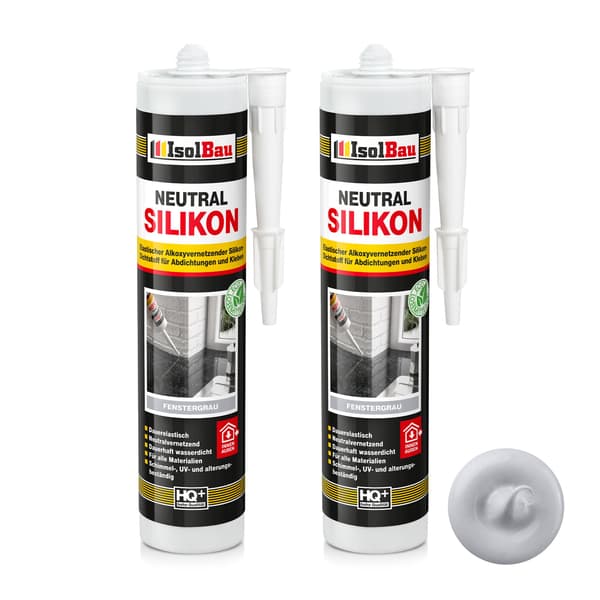 IsolBau Neutral Silikon Ljusgrå Neutralsilikon 2 x 300ml