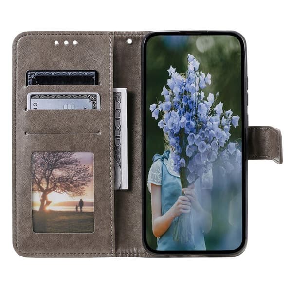 Samsung Galaxy A55 5G Flipfodral, Mandala, Grå