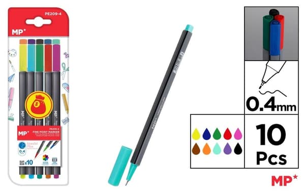 Fineliner 0,4 mm 10 farver