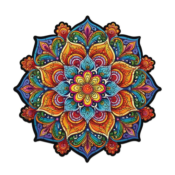 Træpuslespil. Mandala. Glæde.