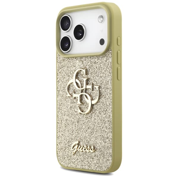 Guess Fixed Glitter Big 4G cover til iPhone 17 Pro guld