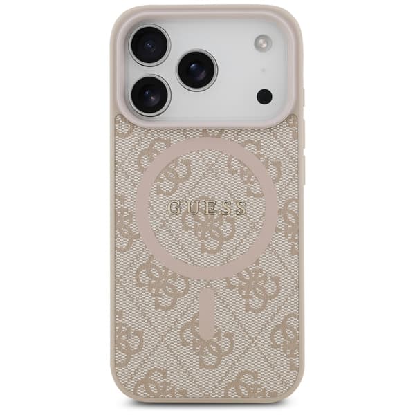 Guess 4G Ring Classic Logo MagSafe-etui til iPhone 17 Pro med pink