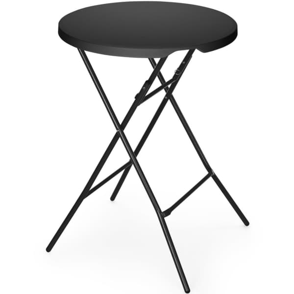 Sammenklappeligt barbord til catering, diameter 80x110 cm - sort