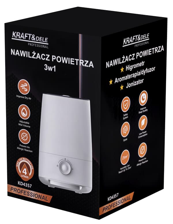3-i-1 luftfuktare 4L 350ml/h KD4357