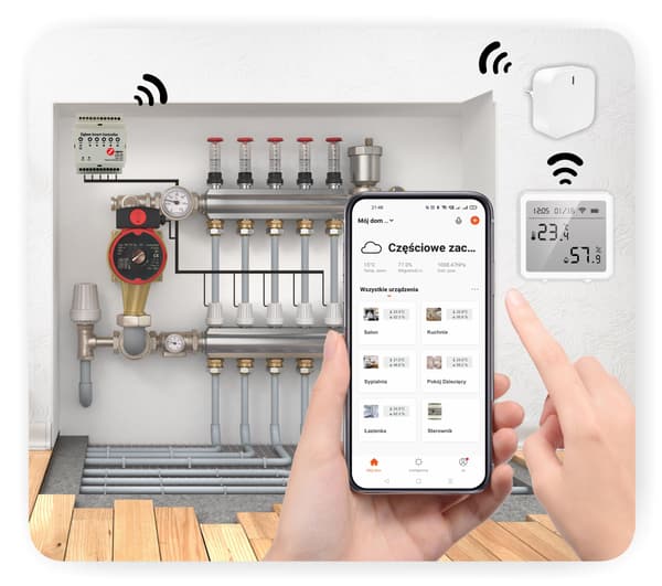 Zigbee Tuya 8-kanals CH8Z gulvvarmestyring