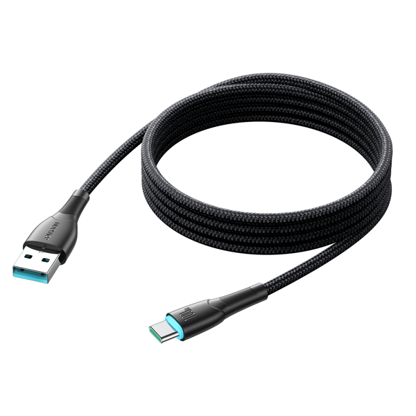 Starry-serien USB-A - USB-C 100W 1m sort kabel