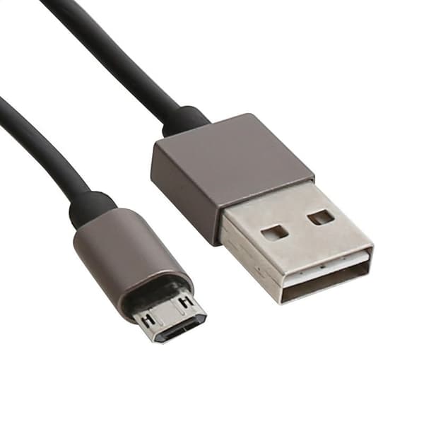 PLATINET MICRO USB TIL USB KABEL MED VENDBARE STIK 1M SORT [43466]